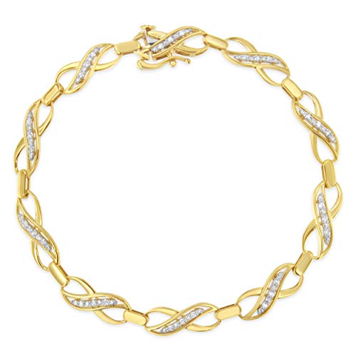 Original Classics 10K Yellow Gold Round-Cut Infinite Love Diamond Bracelet (0.25 cttw, I-J Color, I2-I3 Clarity)
