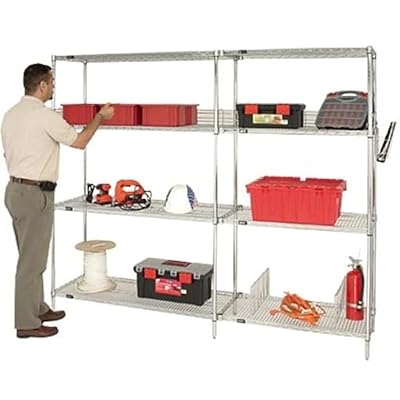 Quantum Storage Systems AD63-1436C Add-On Kit for 63" High 4-Tier Wire Shelving Unit, Chrome Finish, 14" Width x 36" Length x 63" Height