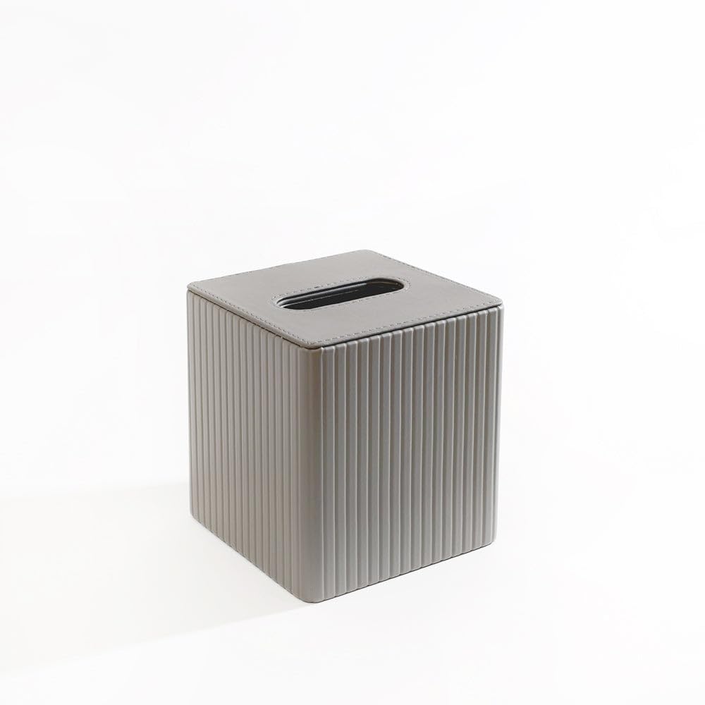Stylish PU Leather Tissue Box Holder - Dark Grey -2