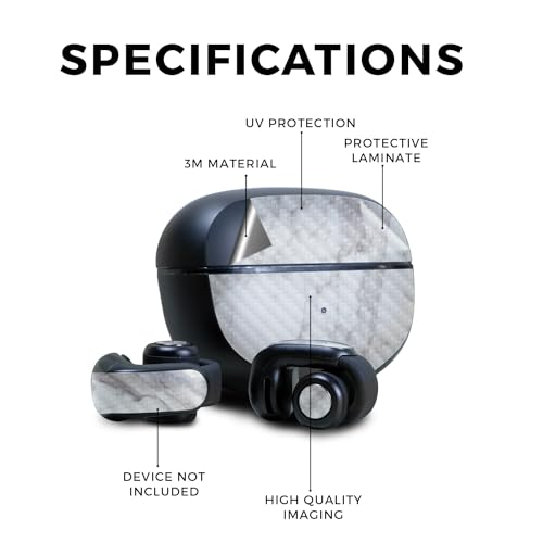 Image of Carbon Fiber Skin Compatible with Bose Ultra Open Earbuds - Frost Marble - Premium 3M Vinyl Protective Wrap Decal Cover - Easy to Apply | Crafted in The USA by MightySkins