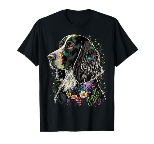 Cute Flower summer Floral English Springer Spaniel T-Shirt