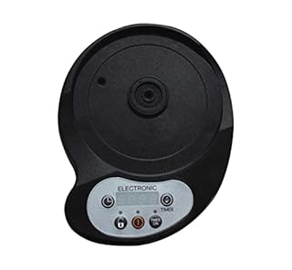 BEHOME Caffettiera Elettrica Programmabile Moka Elettrica 3 Tazze con Timer, Caffè Caldo per 30 Minuti, Base Rotante a 360°, in Alluminio Nera (Con Timer)