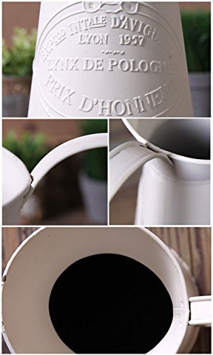 Vancore Shabby Chic Large Metal Jug Flower Pitcher Vase #TOP4