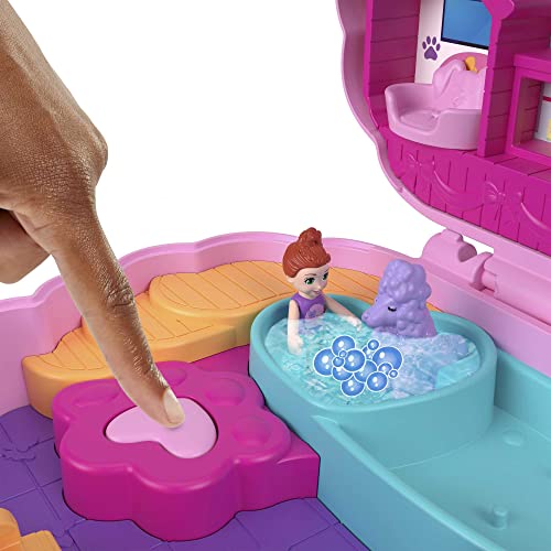 Polly Pocket Groom & Glam Poodle Compact Playset With 2 Micro Dolls, Color Change & Water Play #TOP2