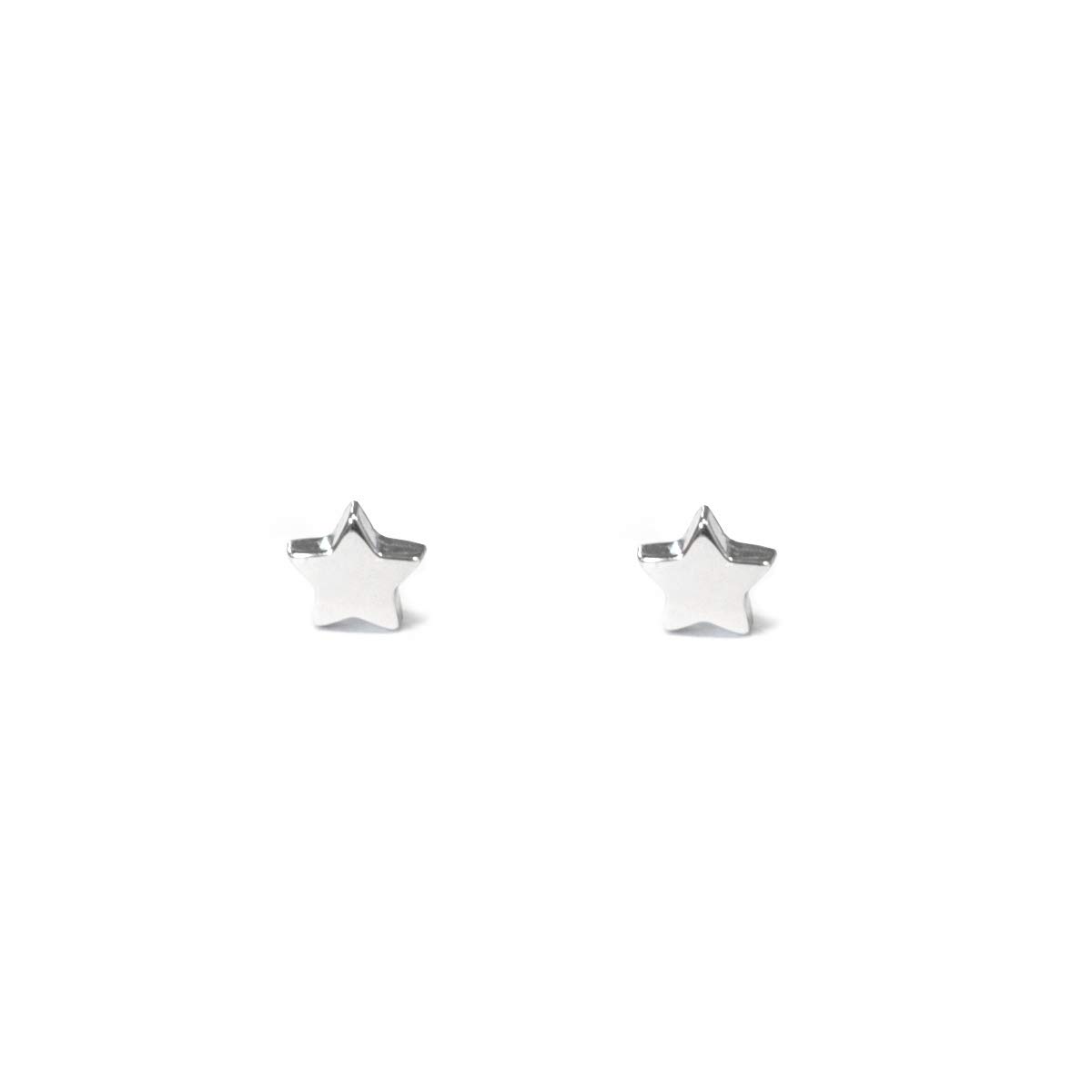 Mondepetit AG-3138 - Pendientes de bebe/niña plata de Estrella Lisa - Estuche Regalo