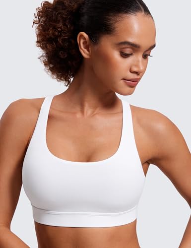 Image of CRZ YOGA Naked Feeling Strappy Sports Bras | Medium Support, Removable Pads, Yoga, Sleek, Scoop Neck, for Women