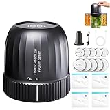 Newly Upgraded 3-In-1 Electric Mason Jar Vacuum Sealer Canning Jar Sealer Vacuum Sealing Kit Is Suitable For Wide Mouth Mason Jar And Regular Jar Sealer Super Suction Food Vacuum Bag (Black) -  Amusediy