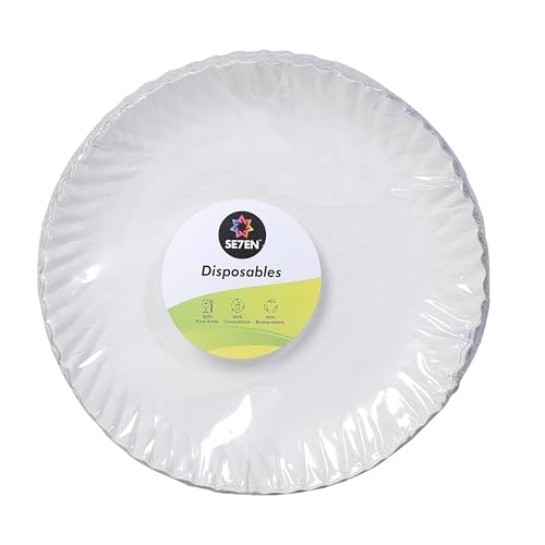 Seven Round Disposable Paper Plates, 22 cm, 25 Pieces, White (B0D9C46QDQ) Amazon Price History, Amazon Price Tracker