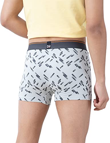 Image of DAMENSCH Regular Fit Printed Cotton Blend Trunk Underwear Anti-Bacterial Moisture Wicking Breathable Microfibre Waistband Deo-Cotton Trunks for Men