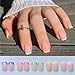 240Pcs French Tip Press On Nails Short Square Fake Nails Press Ons Set Full Cover Acrylic Glue on Nails Reusable Glossy Artificial Nail Kit False Nails for Women Girls Manicure 12 Color