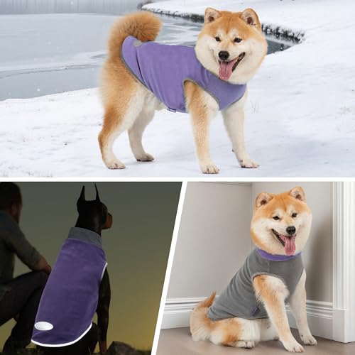 Image of cyeollo 2 Pack Fleece Dog Sweater Pullover Lightweight Reflective Jacket