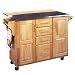 Home Styles 5086-95 Stainless Steel Top Kitchen Cart with Breakfast Bar, Natural Finish