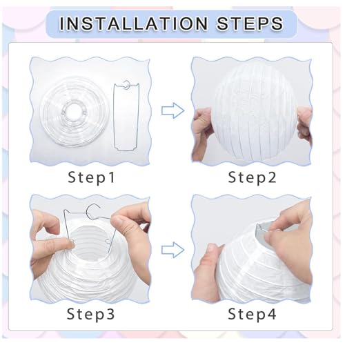 Image of Paper Lanterns Party Decorations White Round Hanging Lanterns Chinese Japanese Paper Lantern Lamp for Bridal Showers Wedding Birthday Home Party Supplies, Set of 6 PCS