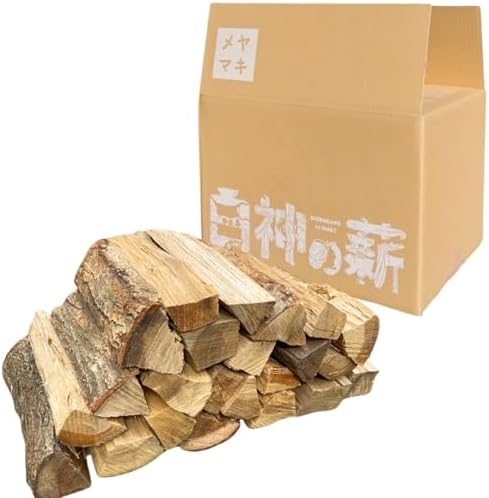 【メヤマキ】 白神の薪 焚き火用 広葉樹薪 20kg 長さ35cm 焚付け付き 【美しく燃える上質な薪】 青森県産 宅配130サイ...