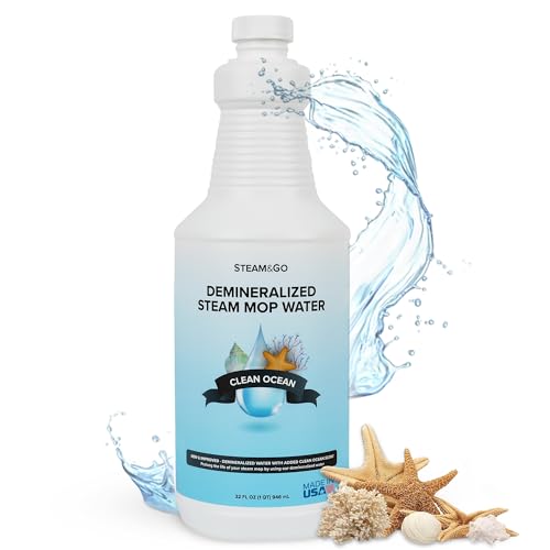 Steam & Go Demineralized Water for Steam Mop &ndash; Clean Ocean Scent, 32 oz (Pack of 1) | Scented...