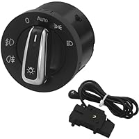 Aiyomi Lichtschalter Scheinwerfer Mit Lichtsensormodul für Golf MK6 5 Jetta Passat B6 3C Tiguan Caddy Eos, Auto Scheinwerferschalter Zubehör 5ND941431B