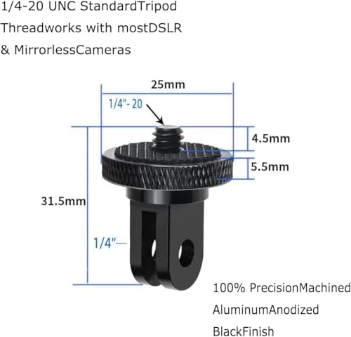 Image of 2pcs Camera Tripod Mount, 1 /4 inch - 20 Conversion Adapter for Action Camera to 1 /4 inch Screw Adapter Mount Accessories