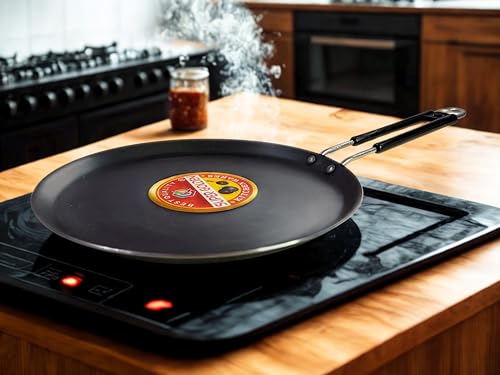 Pure Iron Heavy Induction Tawa for Roti/Chapati with Steel Handle | Premium Flat Bottom Induction Loha Tava with Health Benefits | Non-Toxic, No Chemical Layers| 11 Inch, 1.3 KG | Induction Base