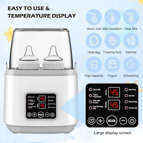 Calentador de biberones para bebé, esterilizador 8-en-1 para biberones con programación inteligente, esterilización por vapor, función de mantenimiento de calor 24H, calentador de biberones - imagen 3