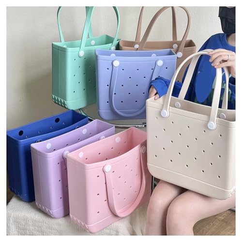 Bolsas de playa de goma resistente con acabado liso de color sólido 2