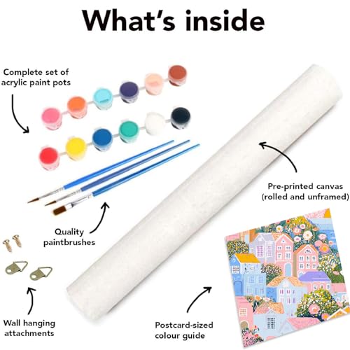 Image of Clendo DIY Paint by Numbers Kit for Adults Beginner, Seaside House Adult Paint by Number Kits on Canvas, Oil Painting Kit for Gifts Home Wall Decor 16x20 Inch(No Frame)