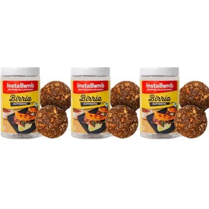 Birria Bombs, Delicious Spice Bomb Rich in Traditional Flavor, Pre-Measured Birria Seasonings blended with Authentic Chiles, Herbs, and Spices. Made With Clean and Simple Ingredients, Vegan Friendly (2 Birria Bombs Per Jar) 3-Jars