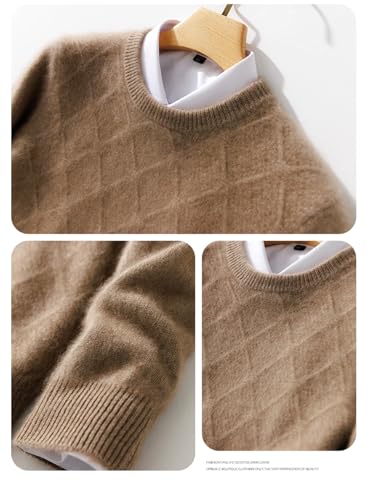 Men's O-Neck Pullover Cashmere Wool Soft Sweater Autumn Winter Casual Thick Top Red2