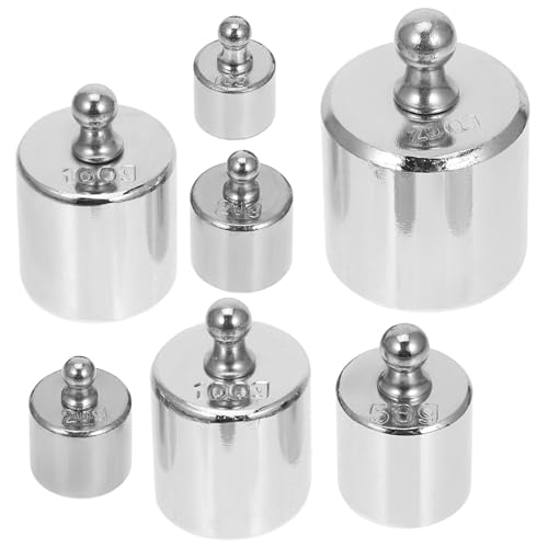SOLUSTRE 500g Chrome Plated Calibration Weight Set M2 Class Precision Weights for Scale Calibration Laboratory Balance Accurate Measurement Kit with 7 Pieces for Scientific and Industrial
