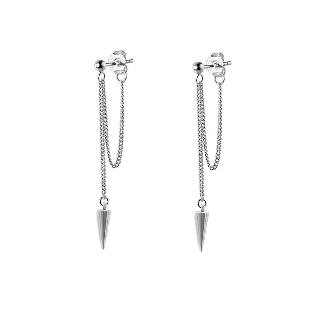Aretes colgantes de cadena minimalista con borla para hombres y mujeres, de acero inoxidable, geométricos, colgantes, hipoalergénicos, punk, vintage, personalizados, regalos de joyería para