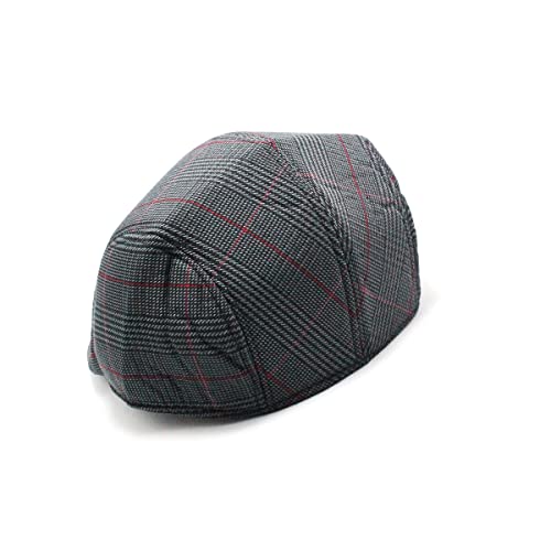 Boina Masculina Italiana Estilo Europeu (Cinza-Vermelho)