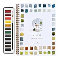 Cuaderno De Acuarela Para Principiantes, 16.5x23 Cm, Incluye Set De 12 Colores Y Pincel, Con Diseños De Aves Para Pintar
