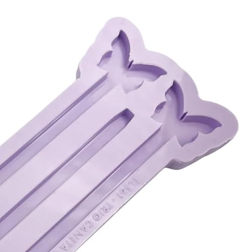 Molde de Silicone para Resina, Trio de Canetas Borboleta, 15,5 cm, Lilás