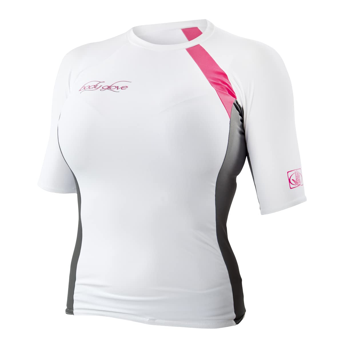 Women's Performance Short Arm Rashguard, White/Ash, Large-image-48