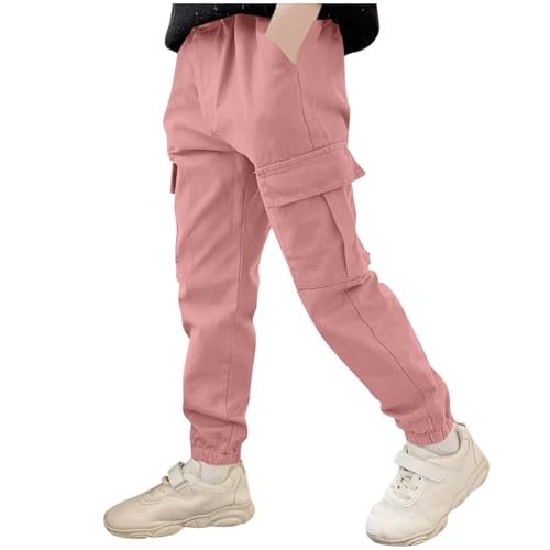 Girls Cargo Pants 2025 Cotton Loose Sweatpants Kids Straight Leg Workout Hiking Boy Outdoor Cute Joggers with Pockets