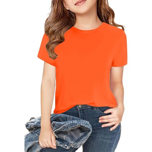 3 Pack Girls Shirts Soft Cotton Basic Tees Girls T Shirts Short Sleeve Shirt Kids Crewneck Summer Tops T-Shirts2