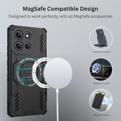 Image of Back Cover Case for Motorola Moto G86 Power 5G | 360 Protection Mobile Phone Case Mag-Safe | Moto G86 Power 5G Cover | Motorola G 86 Power Back Cover 5+G - Black TPU+PC