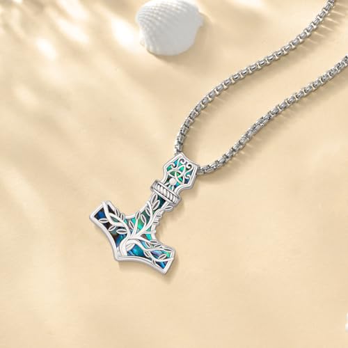 Sterling Silver Tree of Life Necklace for Women Oval Family Tree Necklace Abalone Shell Moonstone Pendant Mother Day Necklace for Mom Tree of Life Jewelry3