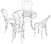 Miniature 1/2-Inch Scale 5-Pc. White Wire Patio Set Sold at Miniatures