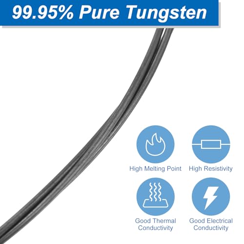 QUARKZMAN Wolframdraht 99.95% Hohe Reinheit Wolframdraht 1mm Durchmesser x 3 Meter Länge Wolframfaden Metallspule Für Glühbirnenproduktion Elektronikindustrie