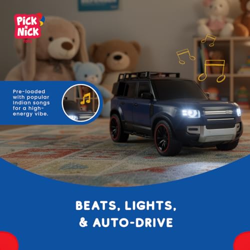 Image of Defender Remote Control Car Toy for Kids | 1:18 Scale RC SUV | Water Spray Feature, Music & Auto Mode | Realistic Off-Road Toy Car for Boys & Girls Age 4+