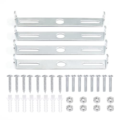 ZOWZEA 4 Packs Universal Light Fixture Mounting Bracket Square Kit,4.5 inch Ceiling Light Plate Wall Mounting Bracket Crossbar for Chandelier, Outdoor Lighting etc.(115x18mm)