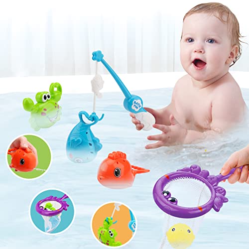 Image of Baby Bath Toys for Toddler 1-3: Mold Free Bathtube Toys for Toddlers Kids Infant Age 1 2 3 Year Old Girl Boy| Bath Toys Fishing Games Floating Squirt Water Toys for Bathtime