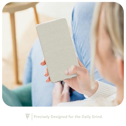 TUDIA SKN FLIP V2 Designed for Onyx Boox Palma 2 Case - [Enhanced Auto Wake/Sleep Technology] Shockproof Slim Transparent TPU Back with Textured Leather Cover - Clear Beige by TUDIA - Image 7