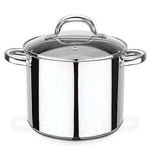 GSW Stahlwaren GmbH Stock Pot with Glass Lid, Silver/Clear, 20 x 18 cm, 5 Litre