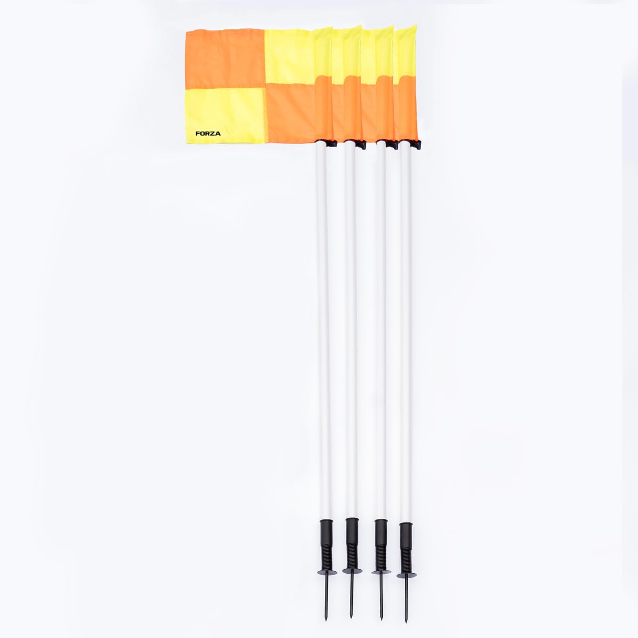 FORZA Poteaux de Corner avec Drapeaux pour Terrains de Football – Base en Option pour Gazon Synthétique