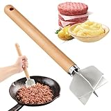 Fleischzerkleinerer aus Edelstahl 304, Lebensmittelqualität, 6 Klingen, gemahlenes Rindfleisch, Kartoffelstampfer, Hamburgerzerkleinerer für Küche, Kochen, Gemüsepüree, 27,9 cm (1 Stück)