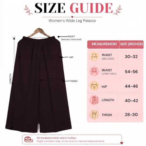 Image of Plaazo Women's Cotton Palazzo | Wide Leg Palazzo for Women | Soft Breathable High Waist Bottom Wear | Comfortable Casual, Office, Travel for Women