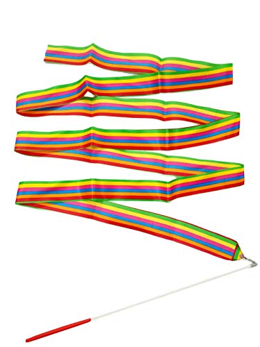 Image of BookMyCostume Gymnastic & Rhythmic Dance Ribbon Wand Collection - 2-Meter Ribbon Sticks - Ideal for School Sports Day & Gymnastic Training - Fancy Dress Costume Accessories for Kids, Teens & Adults