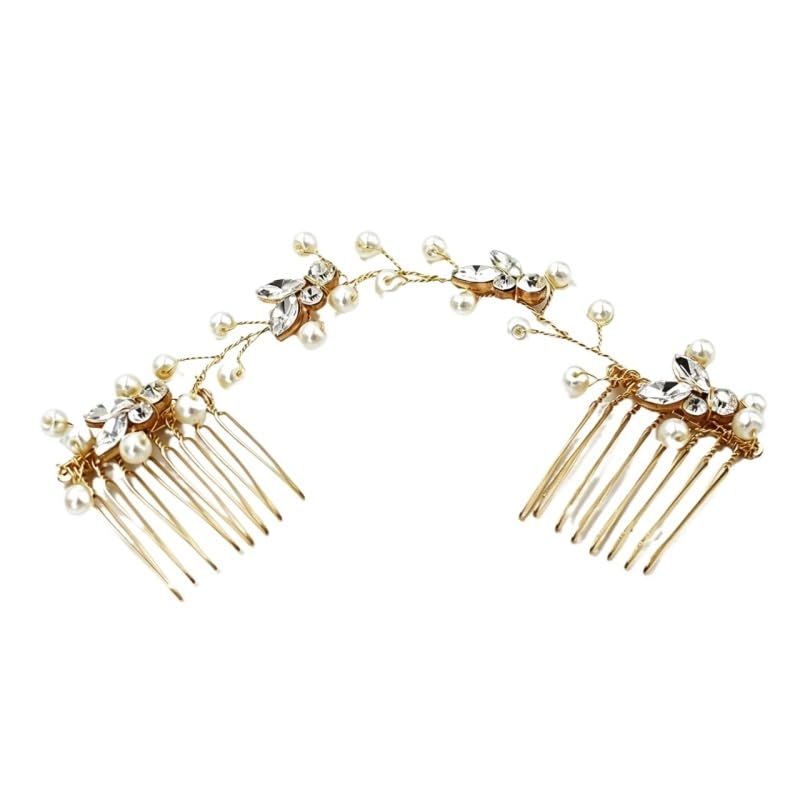 Handmade Pearl Marquise Rhinestone Hair Comb