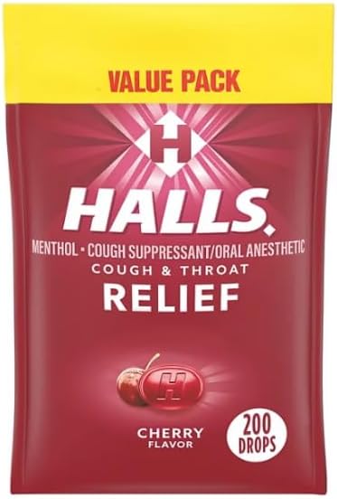 Halls Gotas para la tos de cereza, 200 unidades
